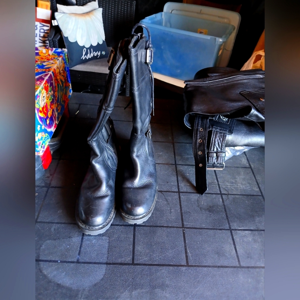 🌼🌺  Womens Harley Davidson Black Leather Boots - Name your price